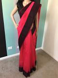 Pink & Black Traditional Silk Saree